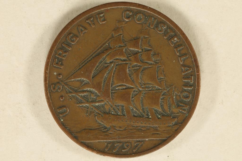 1955 U.S. FRIGATE CONSTELLATION BRONZE TOKEN (1 of 2)