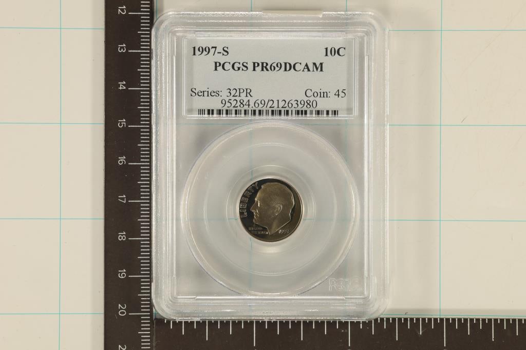1997-S ROOSEVELT DIME PCGS PR69DCAM (1 of 2)