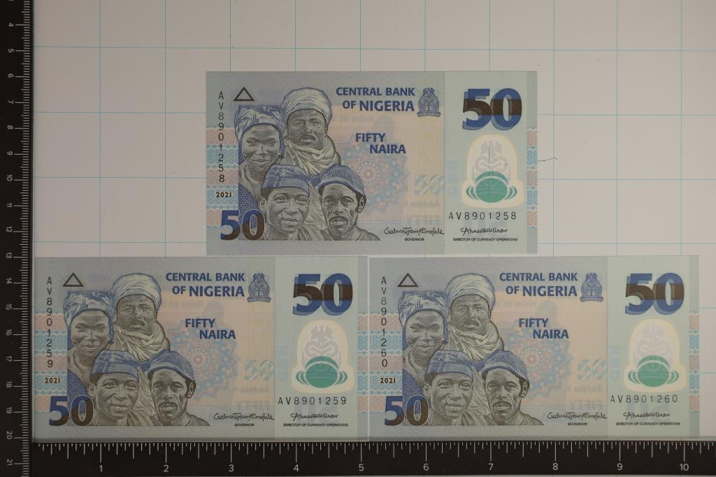 3-2021 NIGERIA 50 NAIRA CRISP UNC COLORIZED (1 of 2)