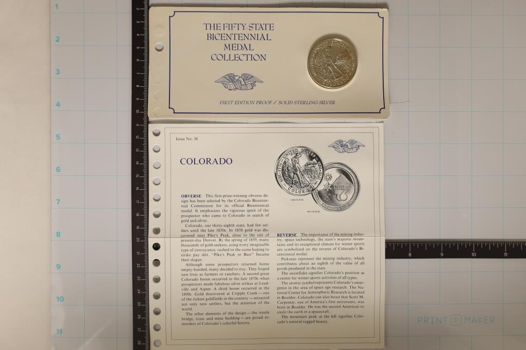 1.04 OZ. PF STERLING SILVER ROUND 50 STATE (1 of 2)