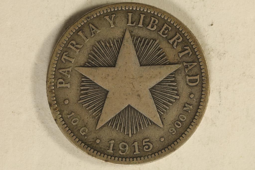 1915 CUBA SILVER 40 CENTAVOS .2894 OZ. ASW (1 of 2)