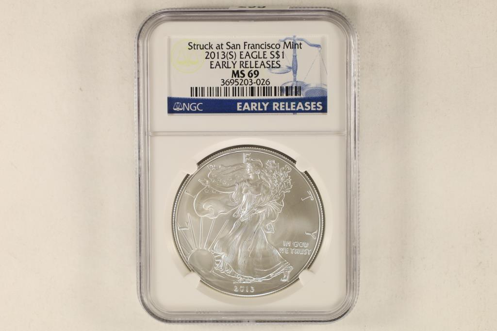 2013-S AMERICAN SILVER EAGLE NGC MS69 (1 of 2)