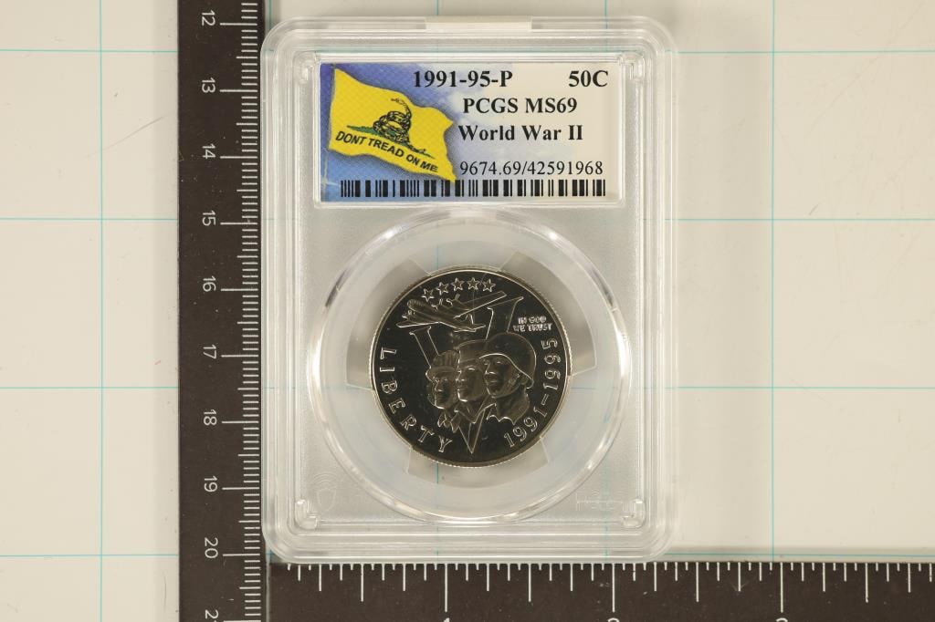 1991-95-P US HALF DOLLAR "WWII" PCGS MS69 (1 of 2)