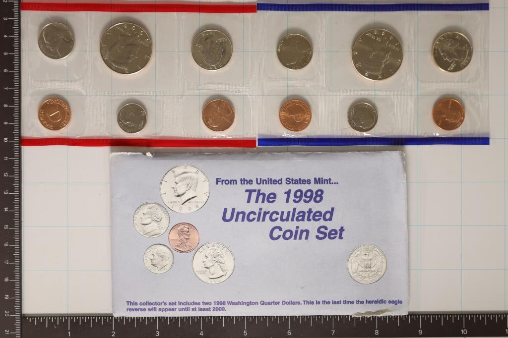 1998 US MINT SET (UNC) P & D (WITH ENVELOPE) (1 of 2)