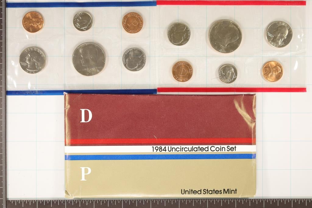 1984 US MINT SET (UNC) P & D (WITH ENVELOPE) (1 of 2)