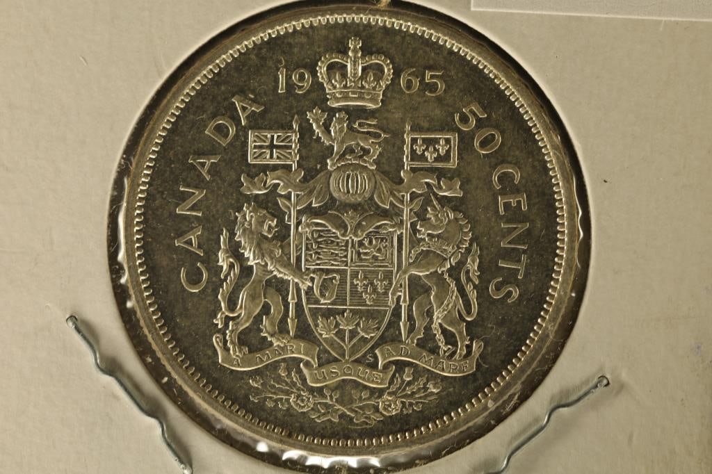 1965 CANADA SILVER 50  CENTS .3000 OZ. ASW (1 of 2)