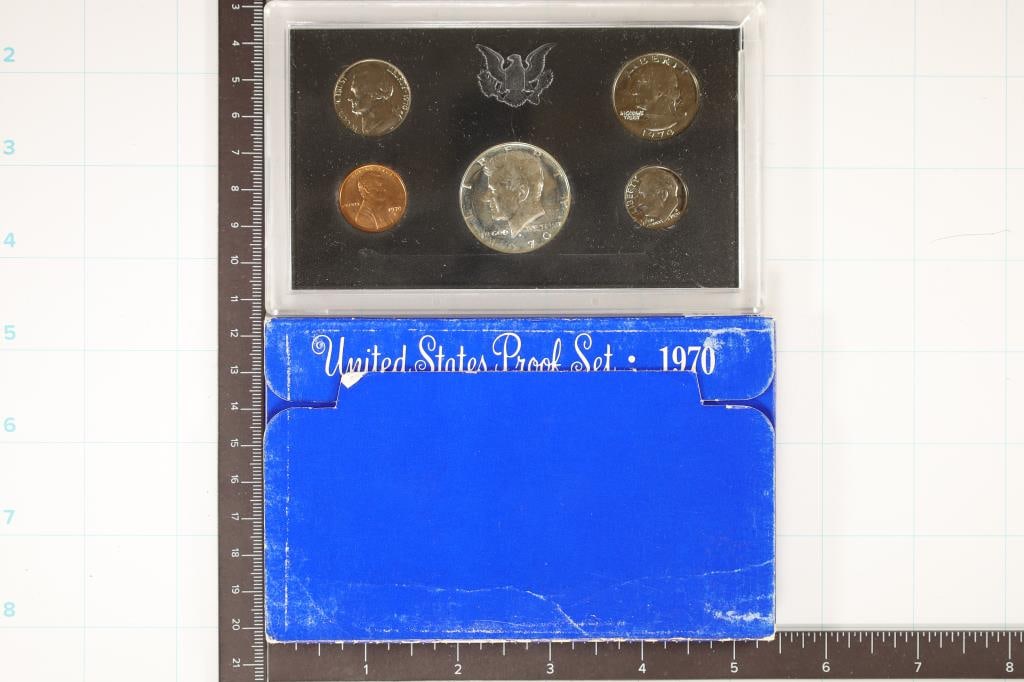 1970 US PROOF SET WITH BOX, 40% SILVER JFK HALF (1 of 2)