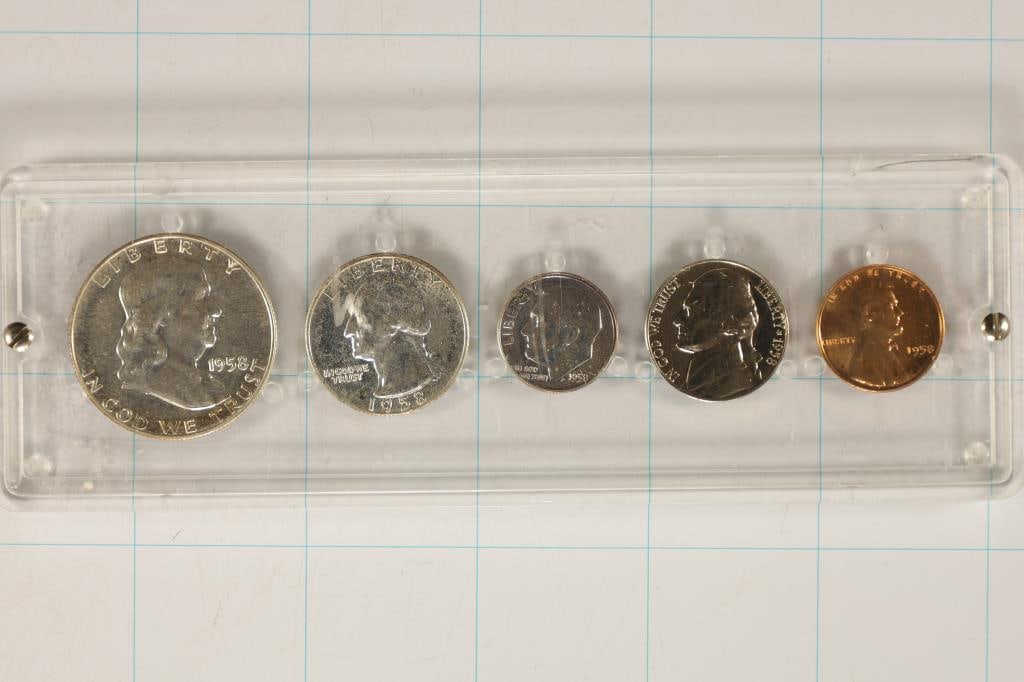 1958 US SILVER PROOF SET (IN PLASTIC HOLDER) (1 of 2)