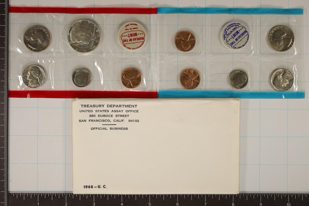 1968 US MINT SET (UNC) P/D/S (WITH ENVELOPE) (1 of 2)
