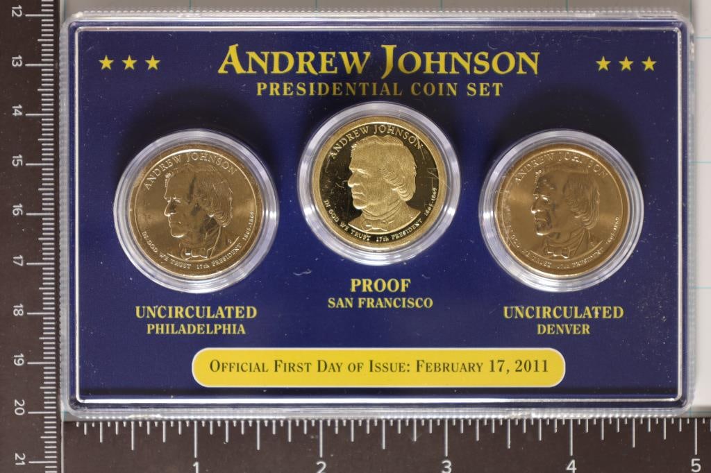 2011-P/D/S PRESIDENTIAL DOLLAR 3 COIN SET "ANDREW (1 of 2)