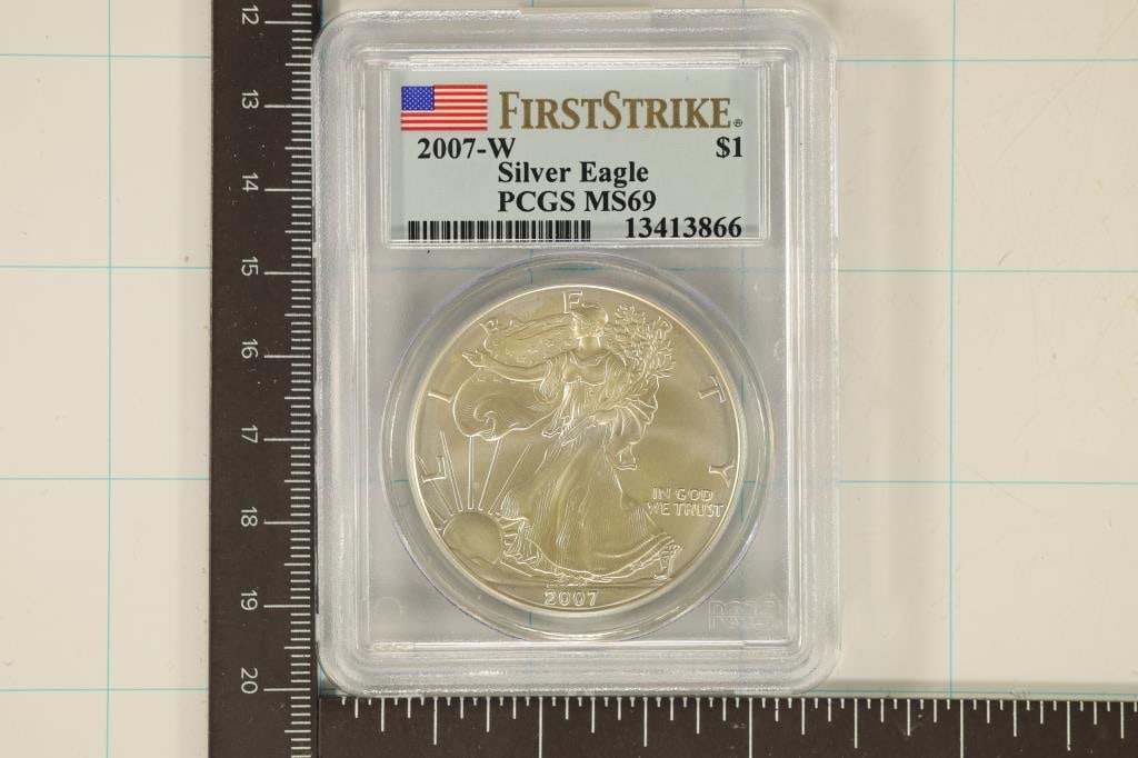 2007-W AMERICAN SILVER EAGLE PCGS MS69 (1 of 2)