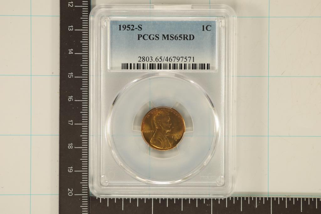 1952-S LINCOLN WHEAT CENTS PCGS MS65RD (1 of 2)