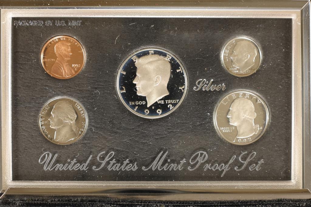 1992 US SILVER PREMIER PROOF SET (WITH BOX) (1 of 4)