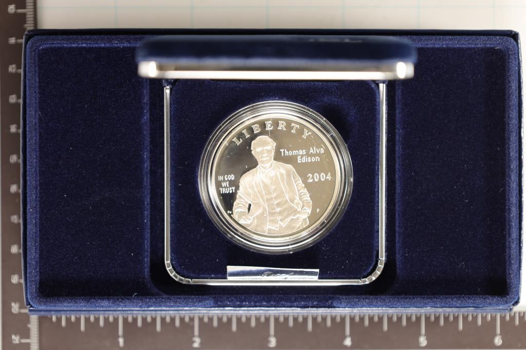2004-P US PF SILVER DOLLAR THOMAS ALVA EDISON (1 of 3)