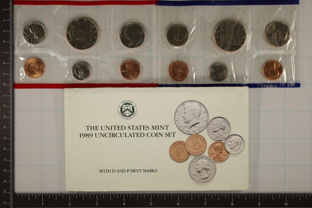 1989 US MINT SET (UNC) P/D (WITH ENVELOPE) (1 of 2)