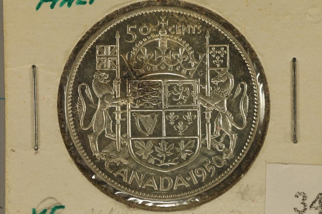 1950 CANADA SILVER 50 CENTS. .3000 OZ. ASW (1 of 2)