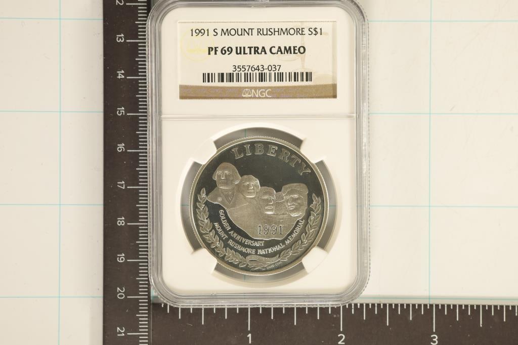 1991-S MT. RUSHMORE SILVER DOLLAR NGC PF69 (1 of 2)