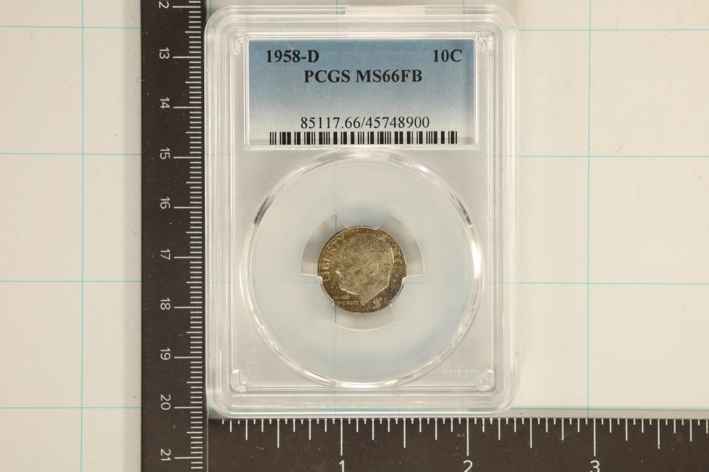 1958-D SILVER ROOSEVELT DIME PCGS MS66FB (1 of 2)