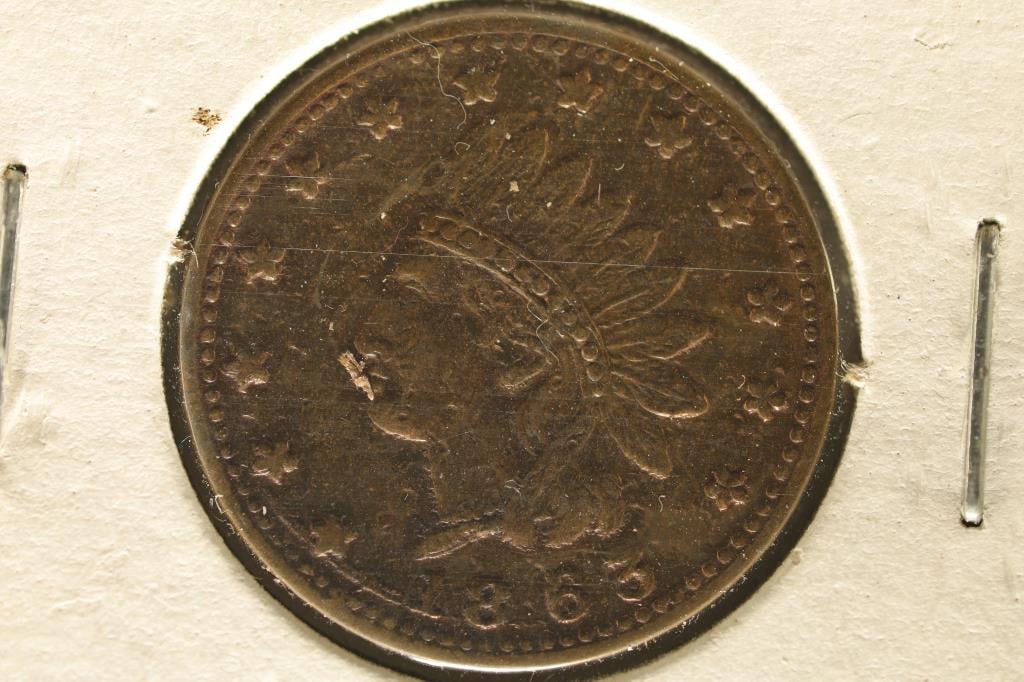 1863 CIVIL WAR TOKEN "INDIAN HEAD" ON OBVERSE & (1 of 2)