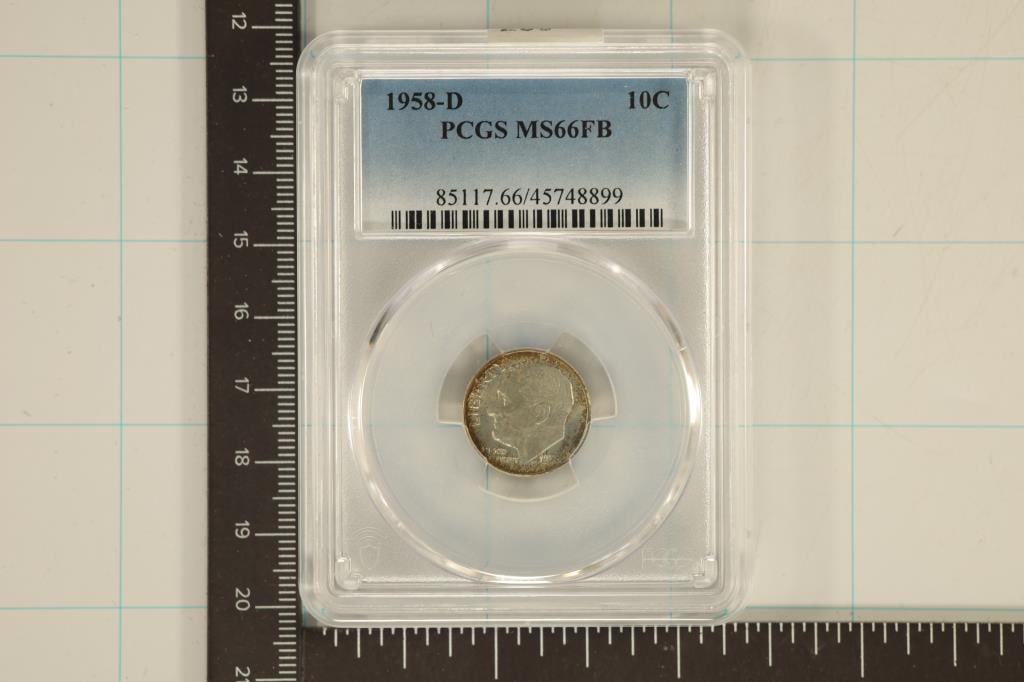 1958-D SILVER ROOSEVELT DIME PCGS MS6FB: WATCH FOR OUR NEXT AUCTION ON (MONDAY JAN. 29TH, 2024) AT 7PM EASTERN TIME. THANKS FOR YOUR BUSINESS.