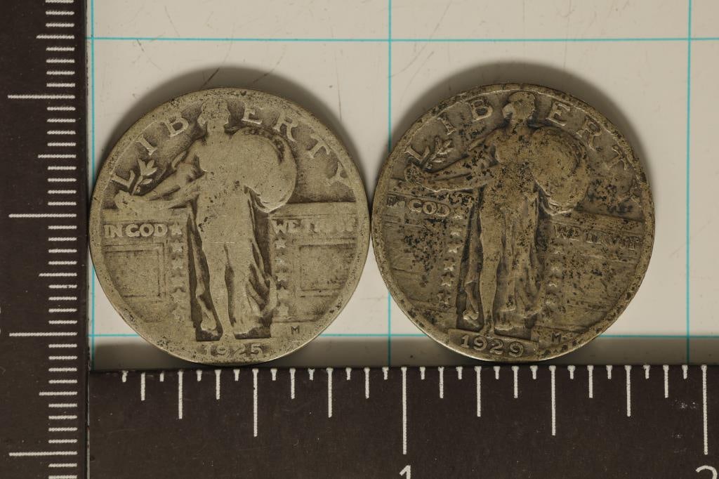 1925 & 1929 SILVER STANDING LIBERTY QUARTERS (1 of 2)