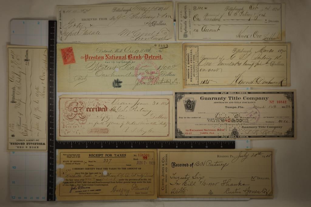 9 PIECES LOT WITH 6-LATE 1800'S CANCELLED BANK (1 of 2)