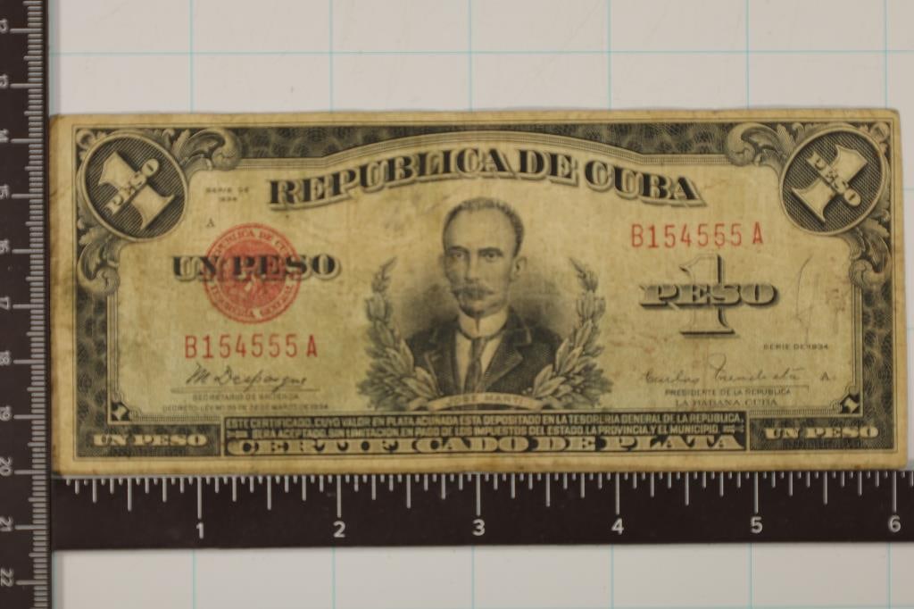 1934 CUBA 1 PESO BILL (1 of 2)