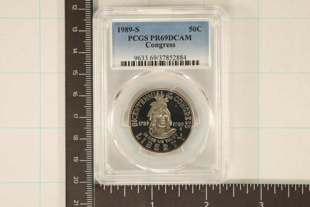 1989-S US HALF DOLLAR CONGRESS PCGS PR69 DCAM (1 of 2)