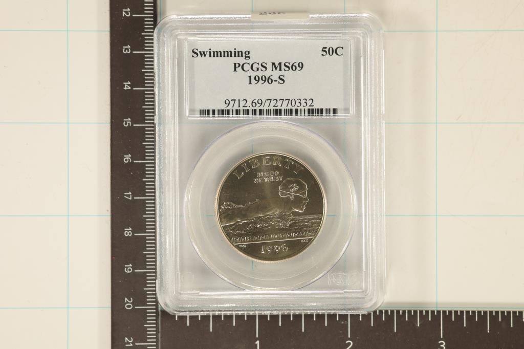 1996-S US HALF DOLLAR SWIMMING PCGS MS69 (1 of 2)