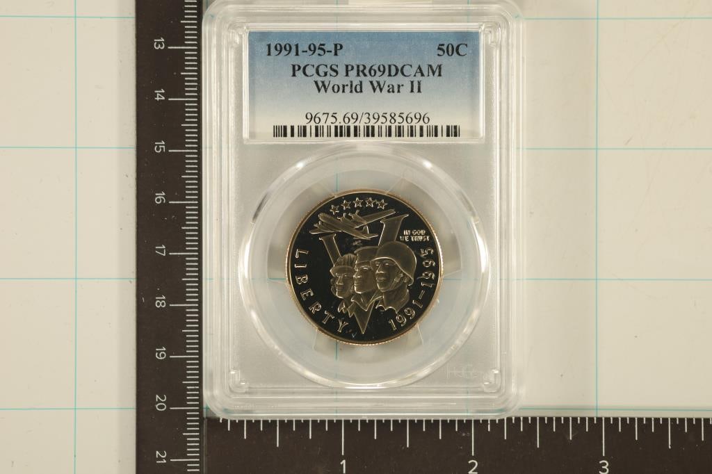 1991-95-P WWII US HALF DOLLAR PCGS PR69 DCAM (1 of 2)