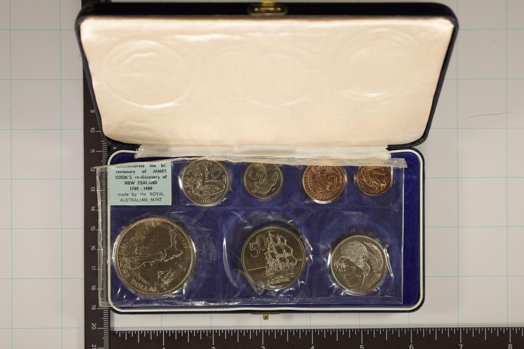 1969 NEW ZEALAND 7 COIN BRILLIANT UNC COMMEM (1 of 4)