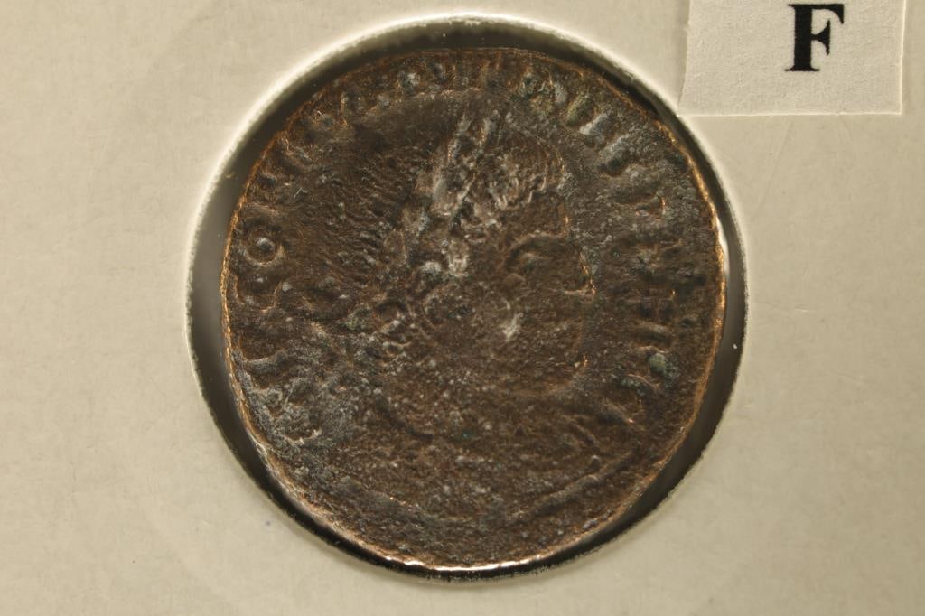 306-377 A.D. CONSTANTINE ANCIENT COIN (FINE): SOL WITH GLOBE