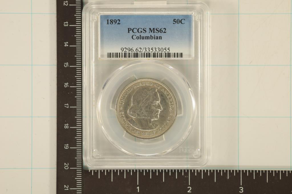 1892 SILVER COLUMBIAN US HALF DOLLAR PCGS MS62 (1 of 2)
