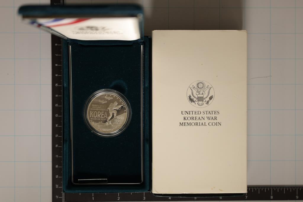 1991-P US PF SILVER DOLLAR KOREAN WAR MEMORIAL (1 of 3)
