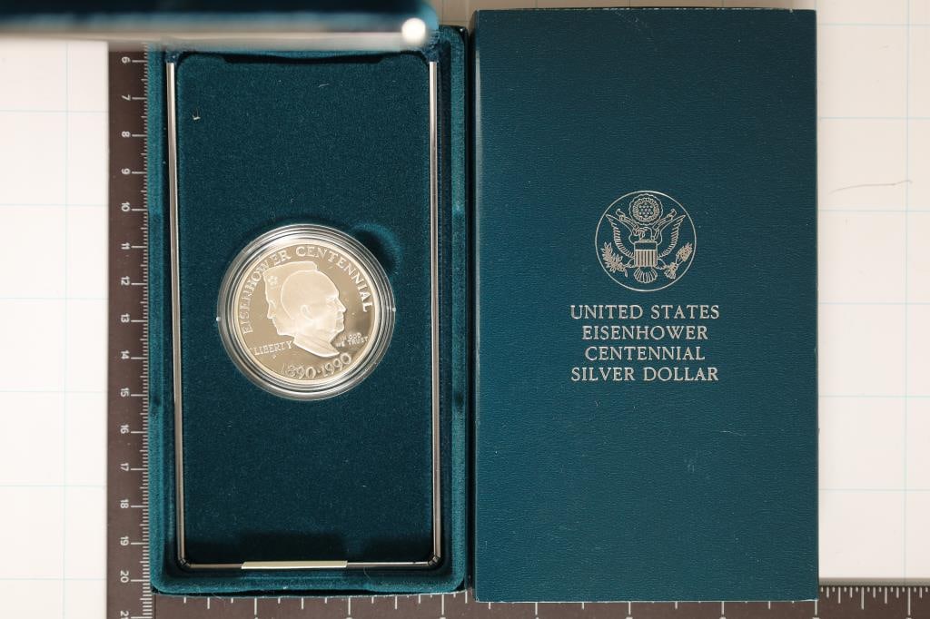 1990-P US PF SILVER DOLLAR EISENHOWER CENTENNIAL (1 of 3)