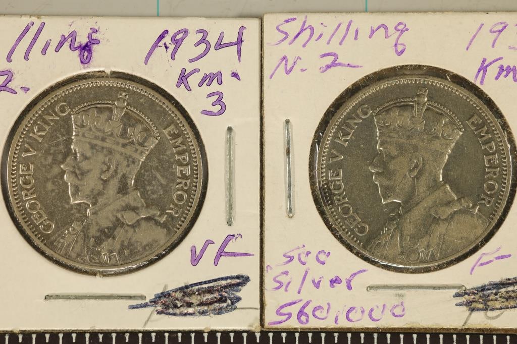1934 & 1935 NEW ZEALAND SILVER 1 SHILLING (1 of 2)