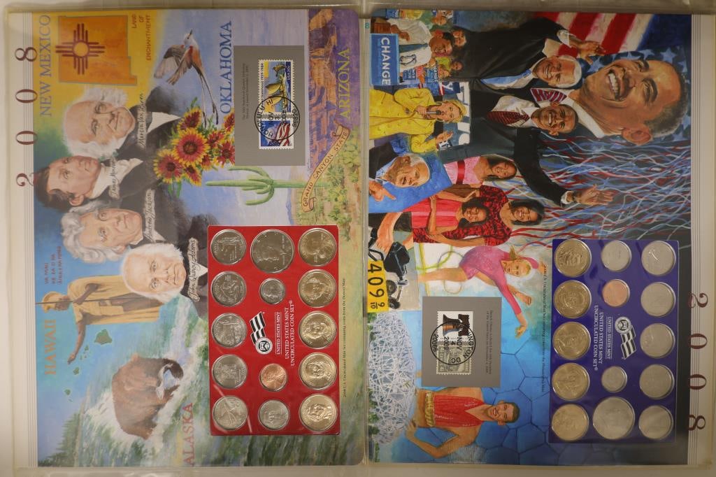 2008 US MINT SET (UNC) P/D ON LARGE INFO CARD (1 of 2)