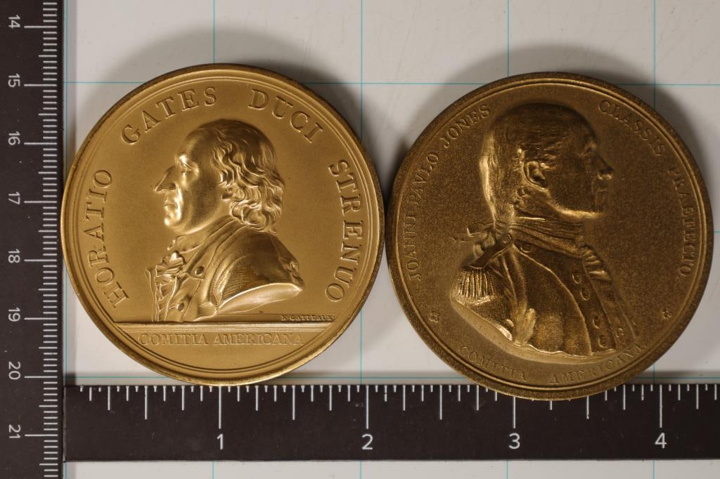 2 MILITARY BRONZE 2 1/4" MEDALS: CAPTAIN HORATIO (1 of 2)