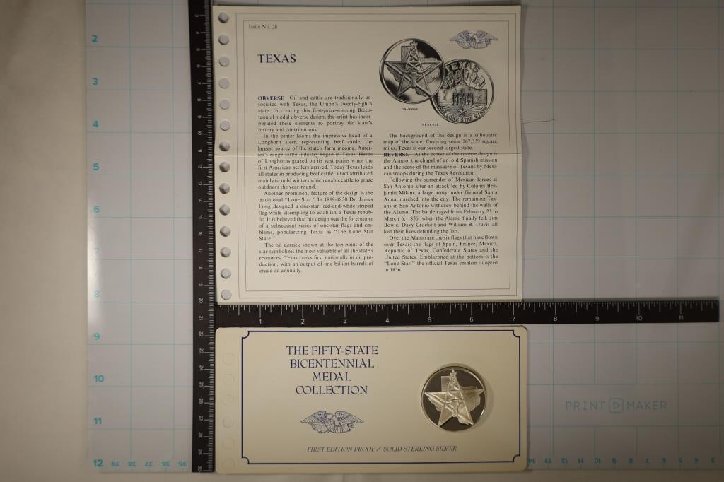 1.04 OZ. STERLING SILVER PF ROUND, 50 STATE (1 of 2)