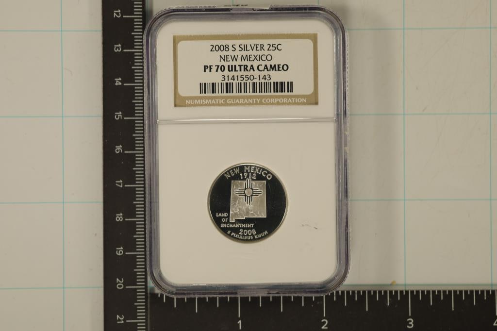 2008-S SILVER NEW MEXICO QUARTER NGC PF70 ULTRA: CAMEO