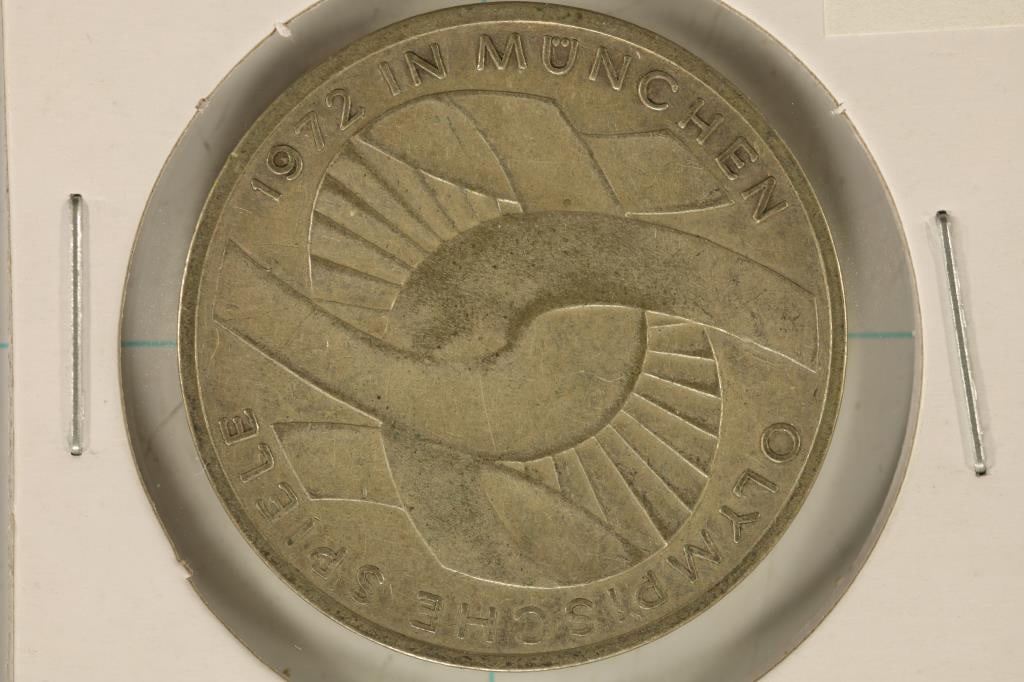 1972-G GERMAN SILVER OLYMPIC 10 MARK .3115 OZ. ASW (1 of 2)