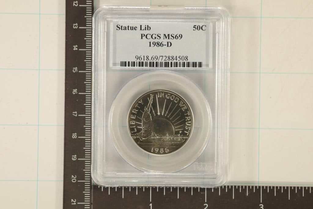 1986-D STATUE OF LIBERTY US HALF DOLLAR PCGS MS69 (1 of 2)