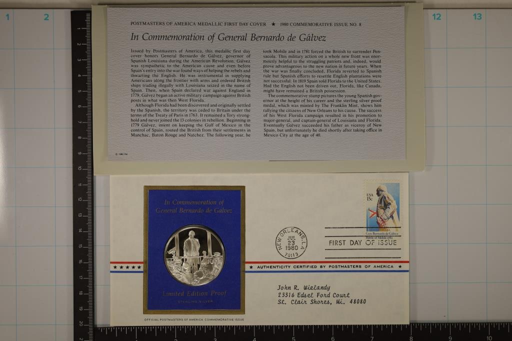 .8 OZ. PF STERLING SILVER ROUND ON FDC IN (1 of 2)