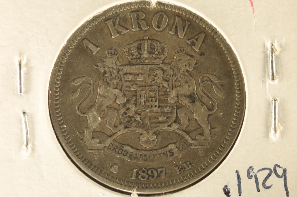 1897 SWEDEN SILVER 1 KRONA .1929 OZ. ASW (1 of 2)