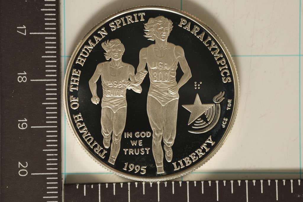 1995-P US PROOF SILVER DOLLAR "TRACK & FIELD" (1 of 2)
