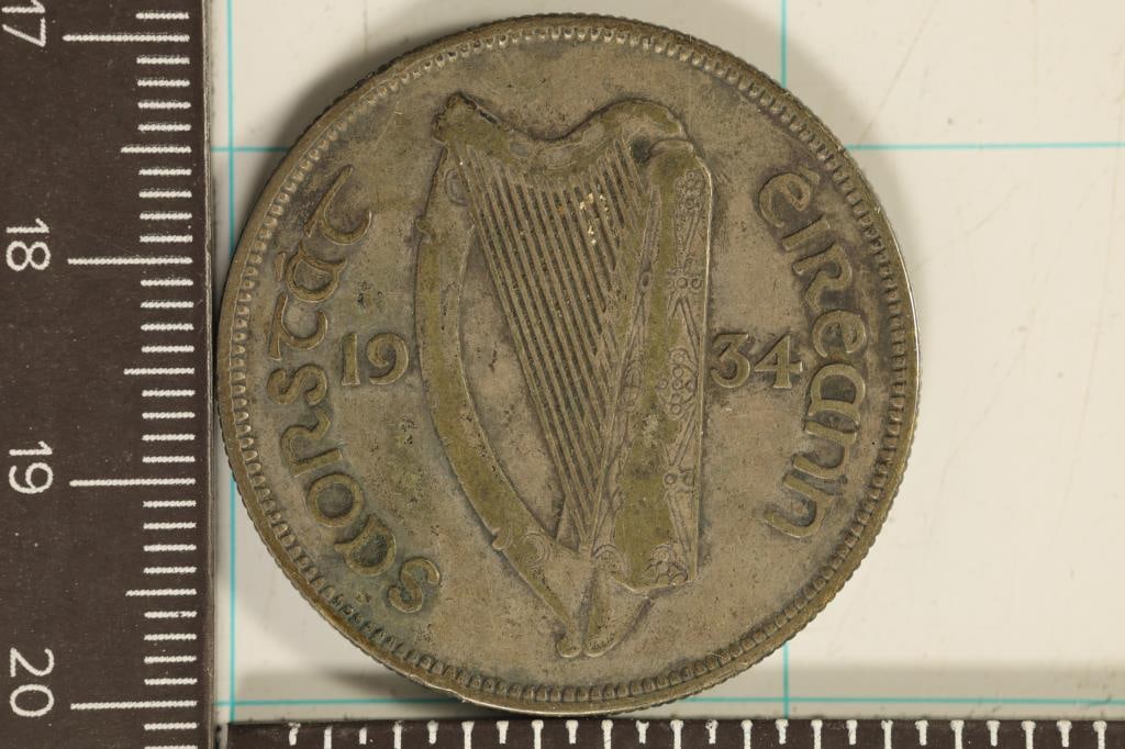 1934 IRELAND SILVER 1/2 CROWN .3409 OZ. ASW (1 of 2)