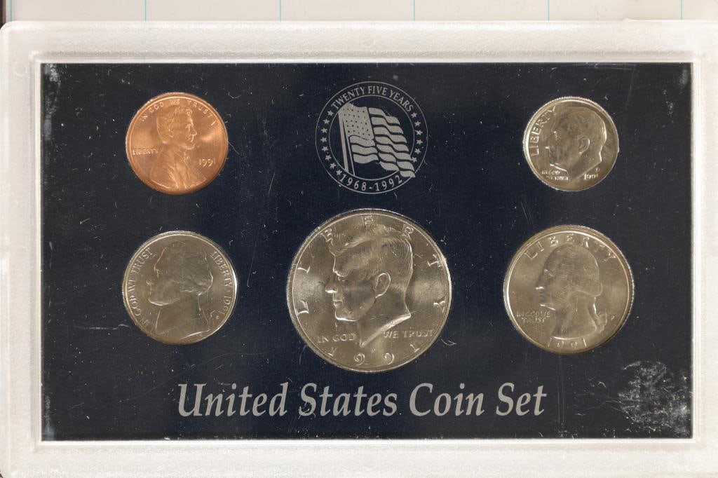 1991 UNC US YEAR SET IN HARD PLASTIC CASE (1 of 2)