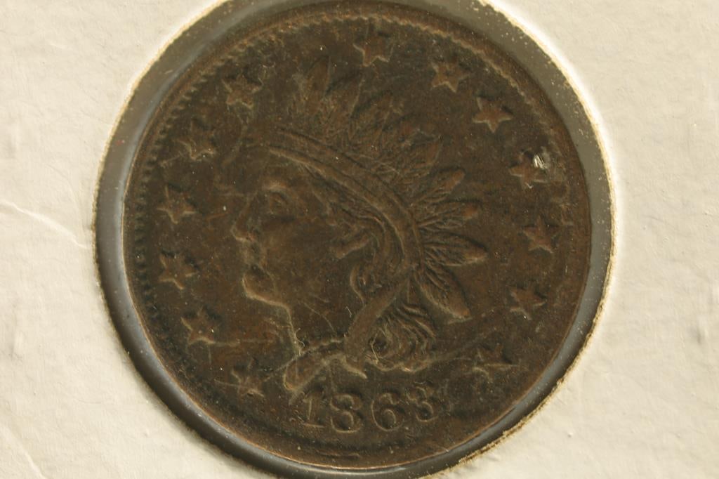 1863 CIVIL WAR TOKEN "NOT ONE CENT" (1 of 2)