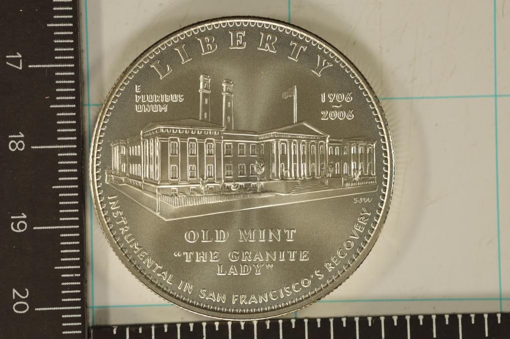 2006-S US UNC SILVER DOLLAR "OLD SANFRANSICO MINT": IN HARD PLASTIC CAPSULE
