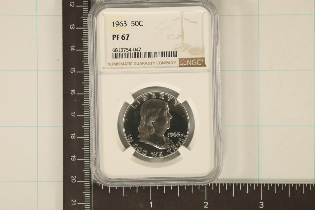 1963 SILVER FRANKLIN HALF DOLLAR NGC PF67 (1 of 2)